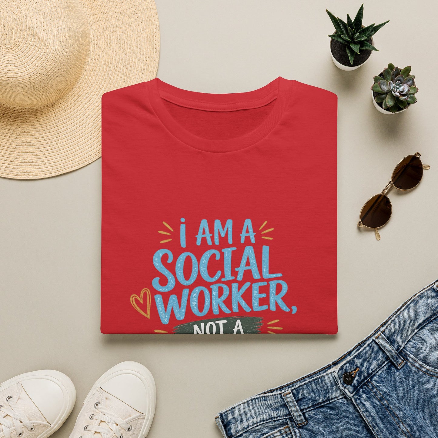Social Worker T-Shirt — “I Am a Social Worker, Not a Magician” Casual Tee
