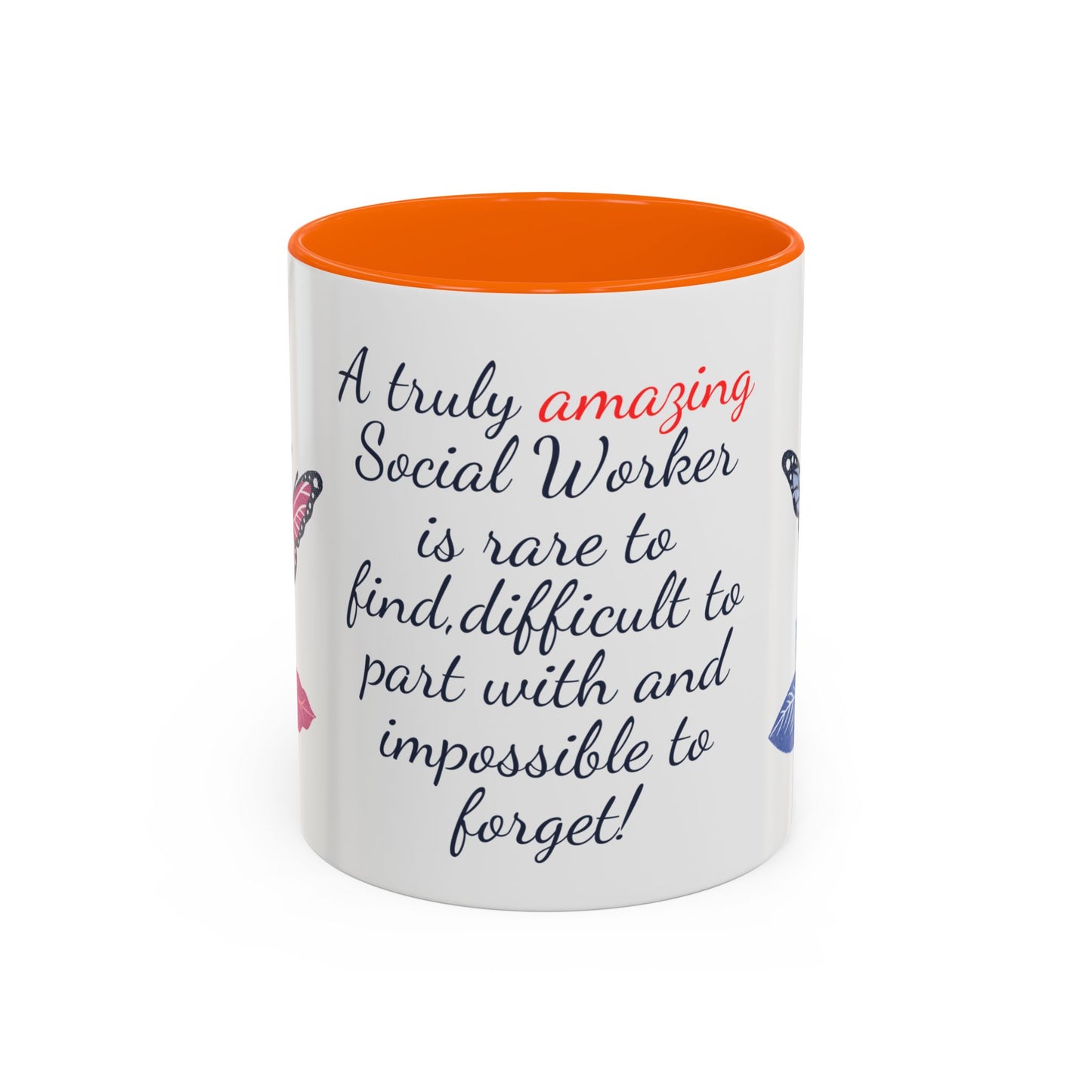 Social Worker Appreciation Coffee Mug — “A Truly Amazing Social Worker” Floral Accent
