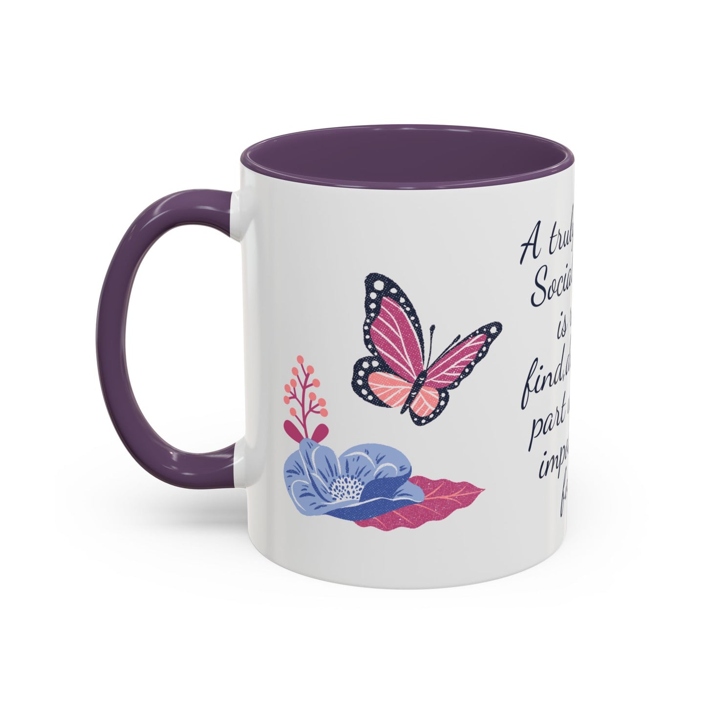 Social Worker Appreciation Coffee Mug — “A Truly Amazing Social Worker” Floral Accent