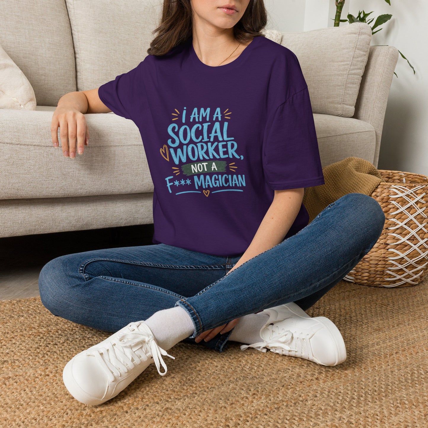 Social Worker T-Shirt — “I Am a Social Worker, Not a Magician” Casual Tee