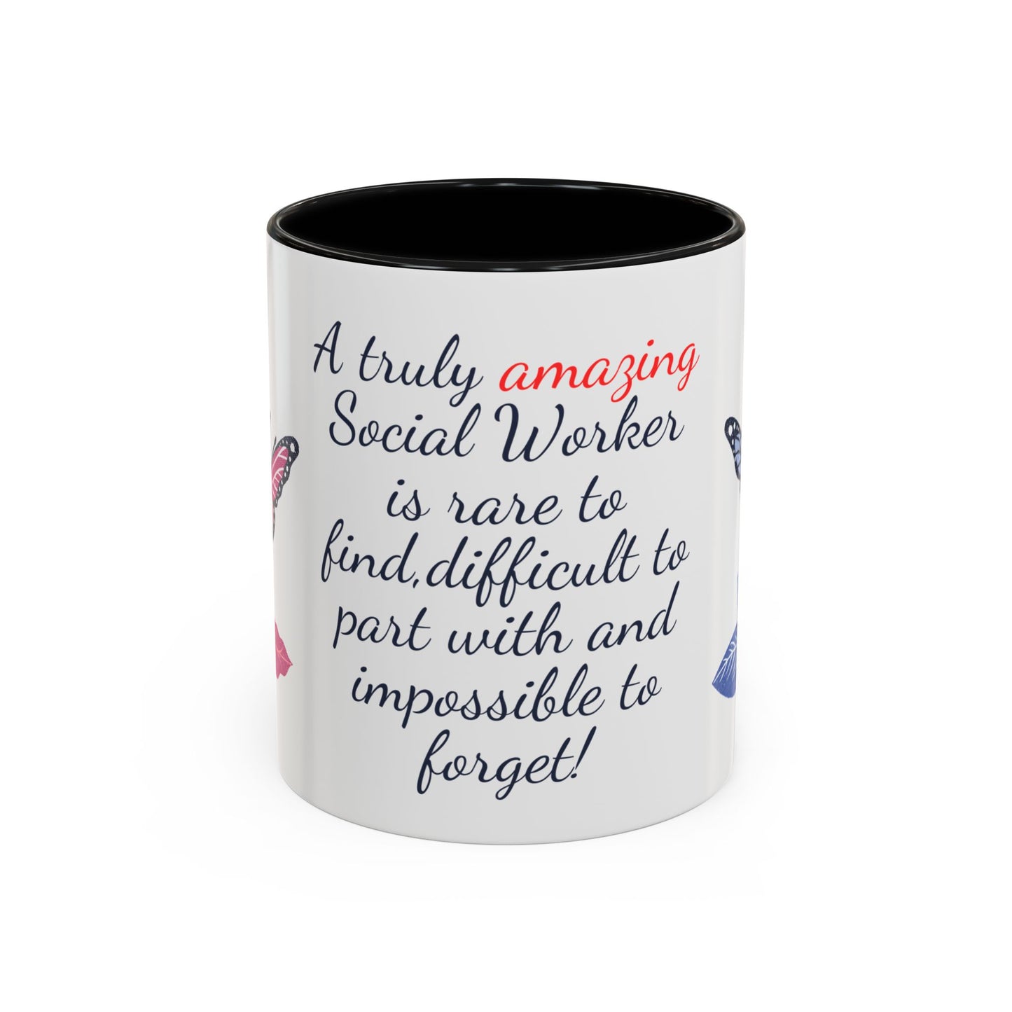 Social Worker Appreciation Coffee Mug — “A Truly Amazing Social Worker” Floral Accent