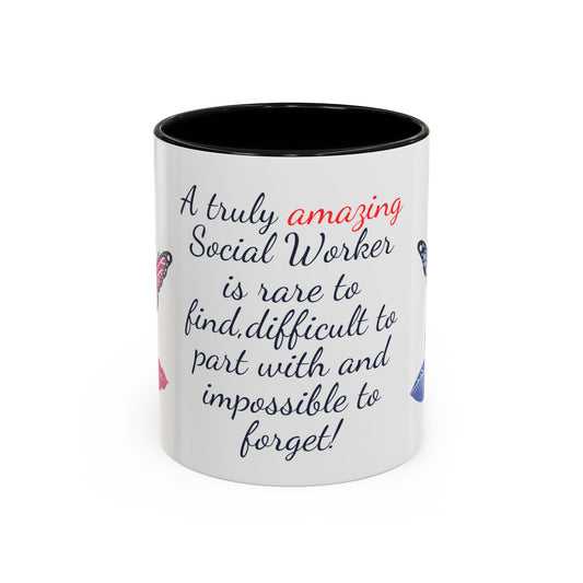 Social Worker Appreciation Coffee Mug — “A Truly Amazing Social Worker” Floral Accent