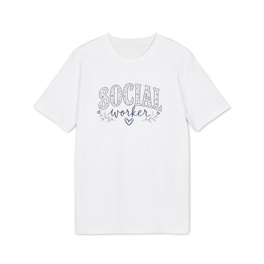 Social Worker T-Shirt — Handwritten Floral Social Worker Tee
