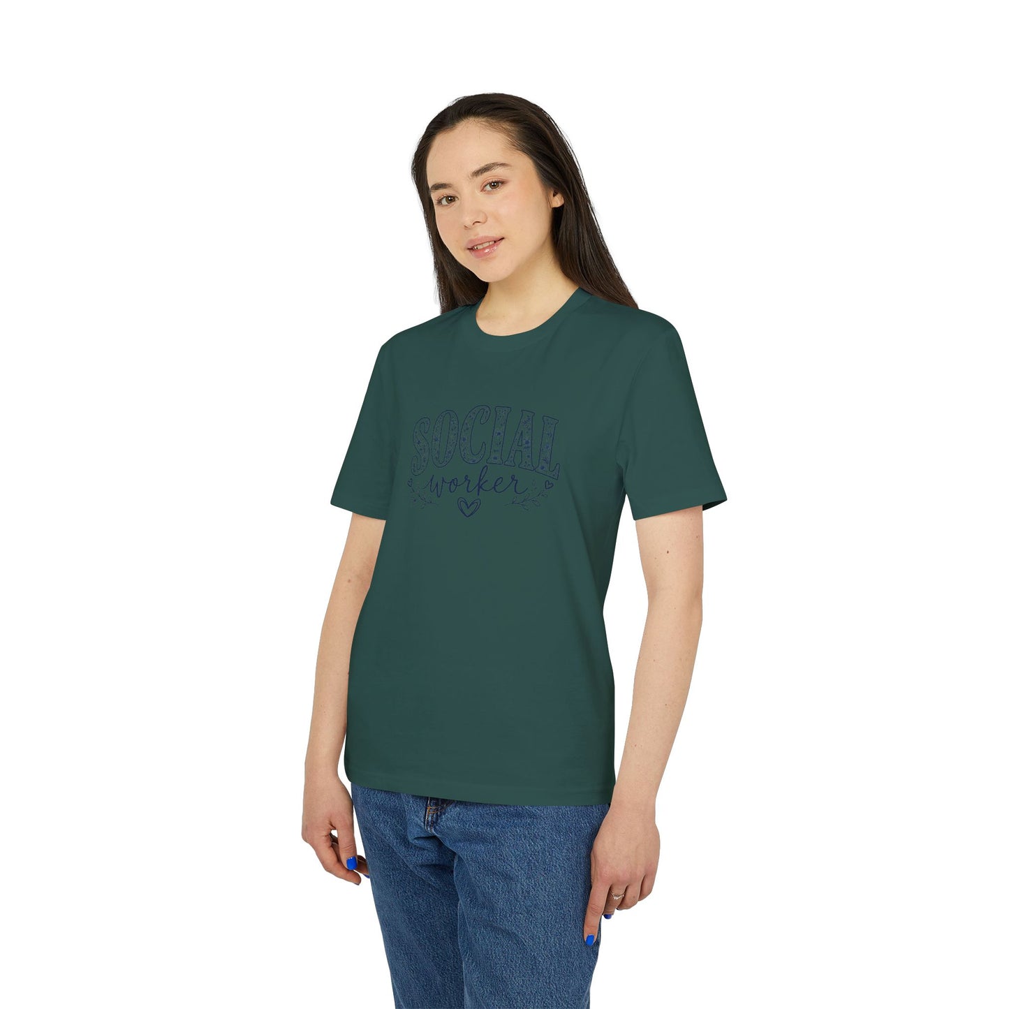 Social Worker T-Shirt — Handwritten Floral Social Worker Tee