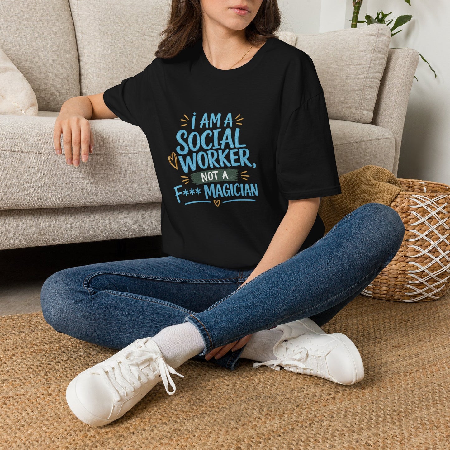 Social Worker T-Shirt — “I Am a Social Worker, Not a Magician” Casual Tee