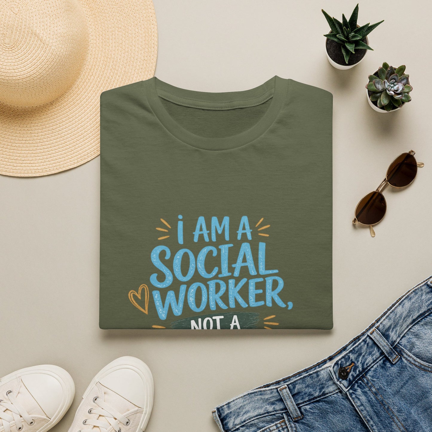 Social Worker T-Shirt — “I Am a Social Worker, Not a Magician” Casual Tee
