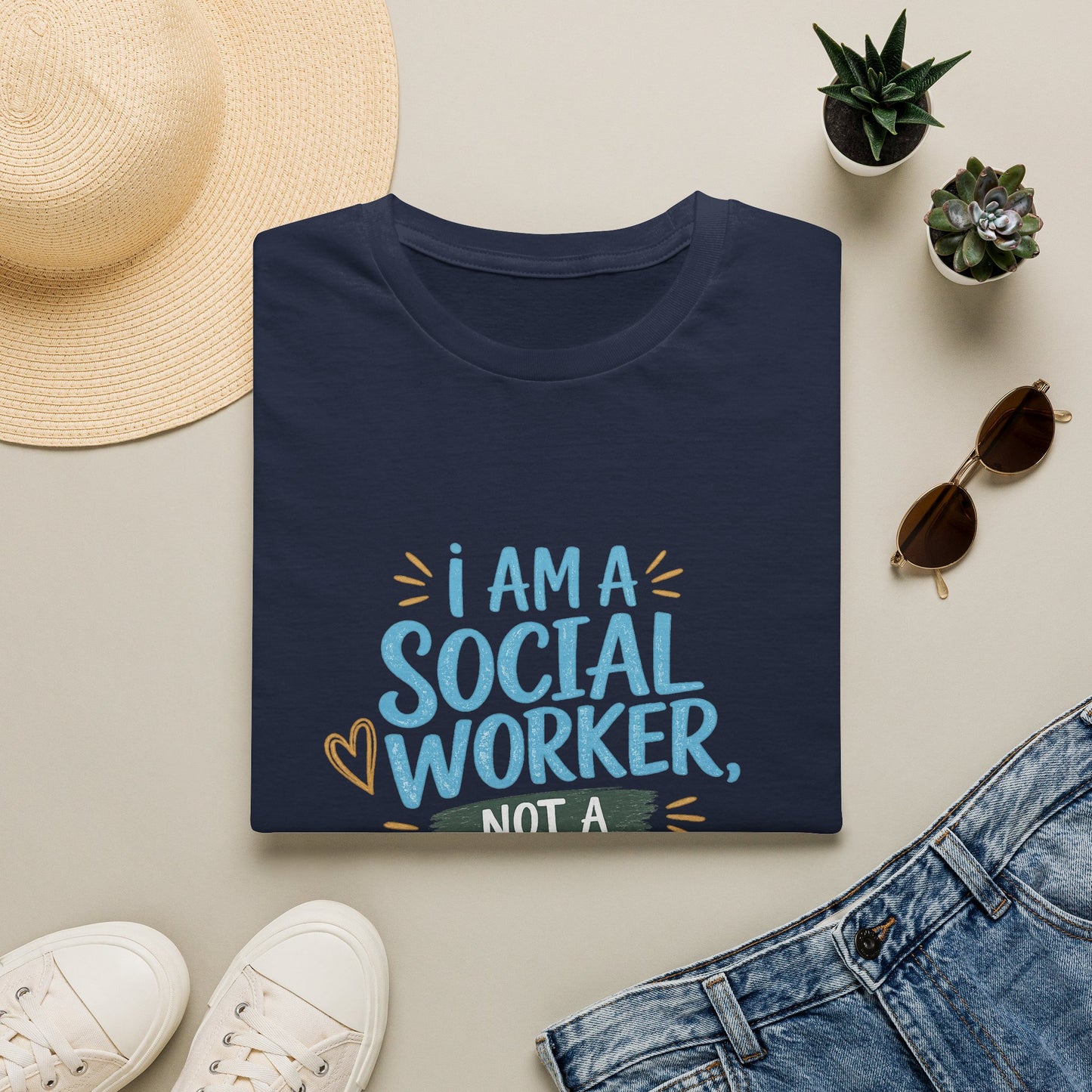 Social Worker T-Shirt — “I Am a Social Worker, Not a Magician” Casual Tee