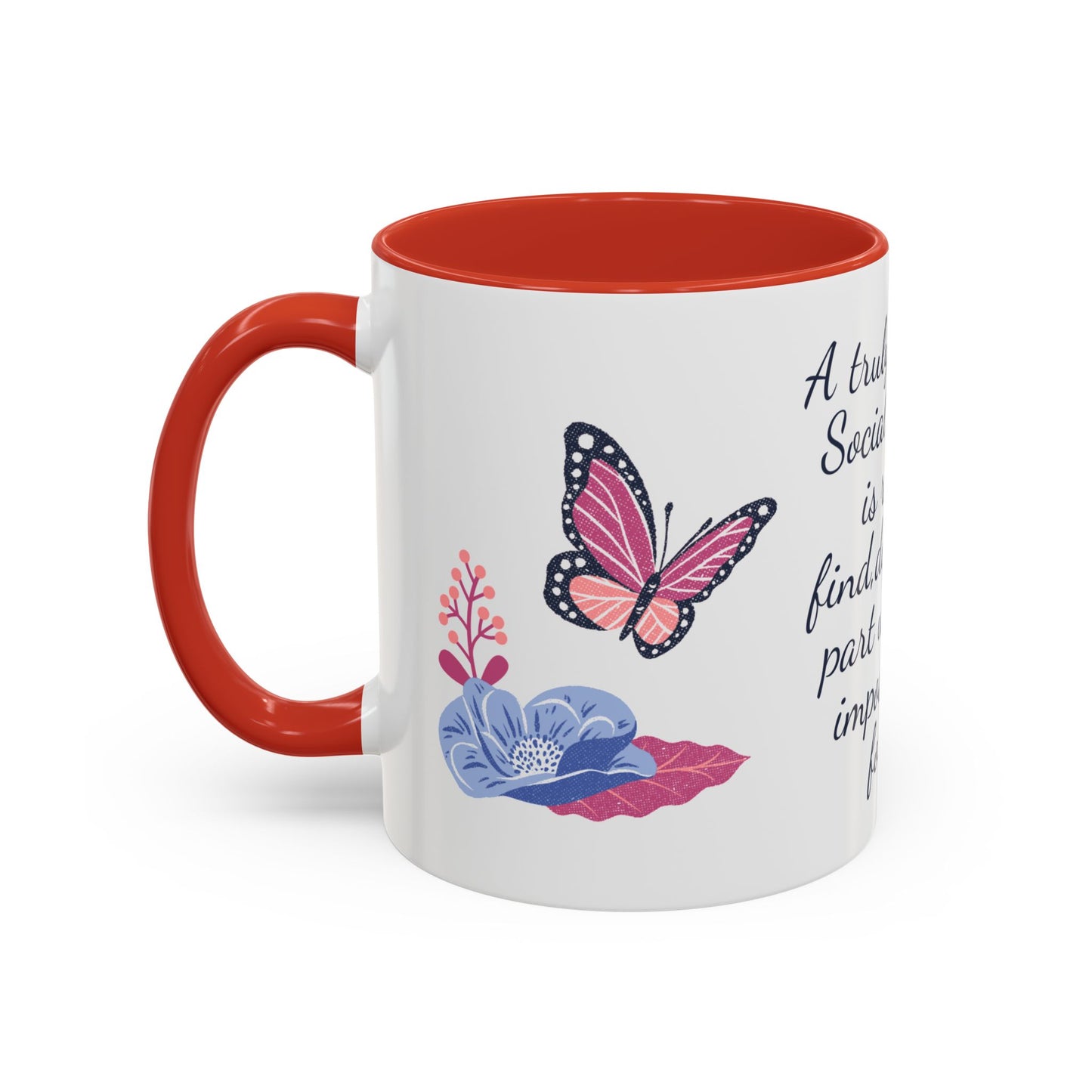 Social Worker Appreciation Coffee Mug — “A Truly Amazing Social Worker” Floral Accent