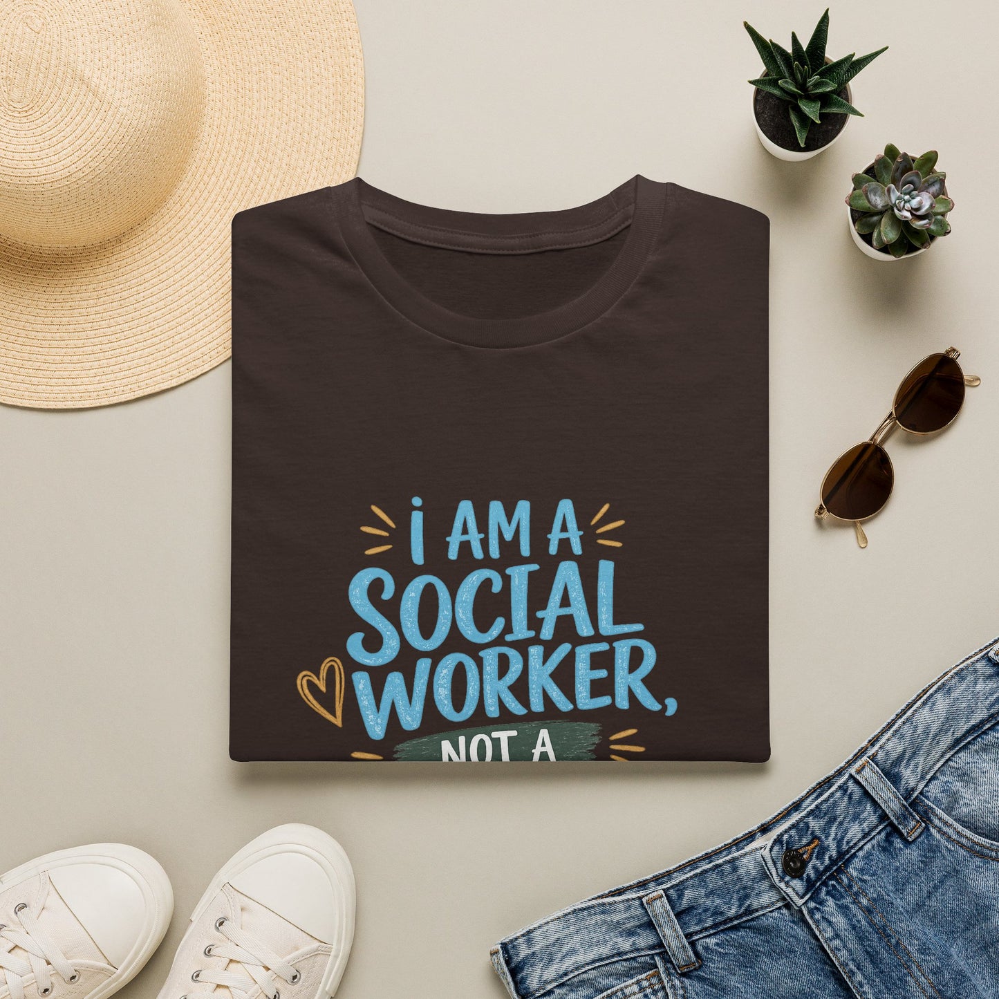 Social Worker T-Shirt — “I Am a Social Worker, Not a Magician” Casual Tee