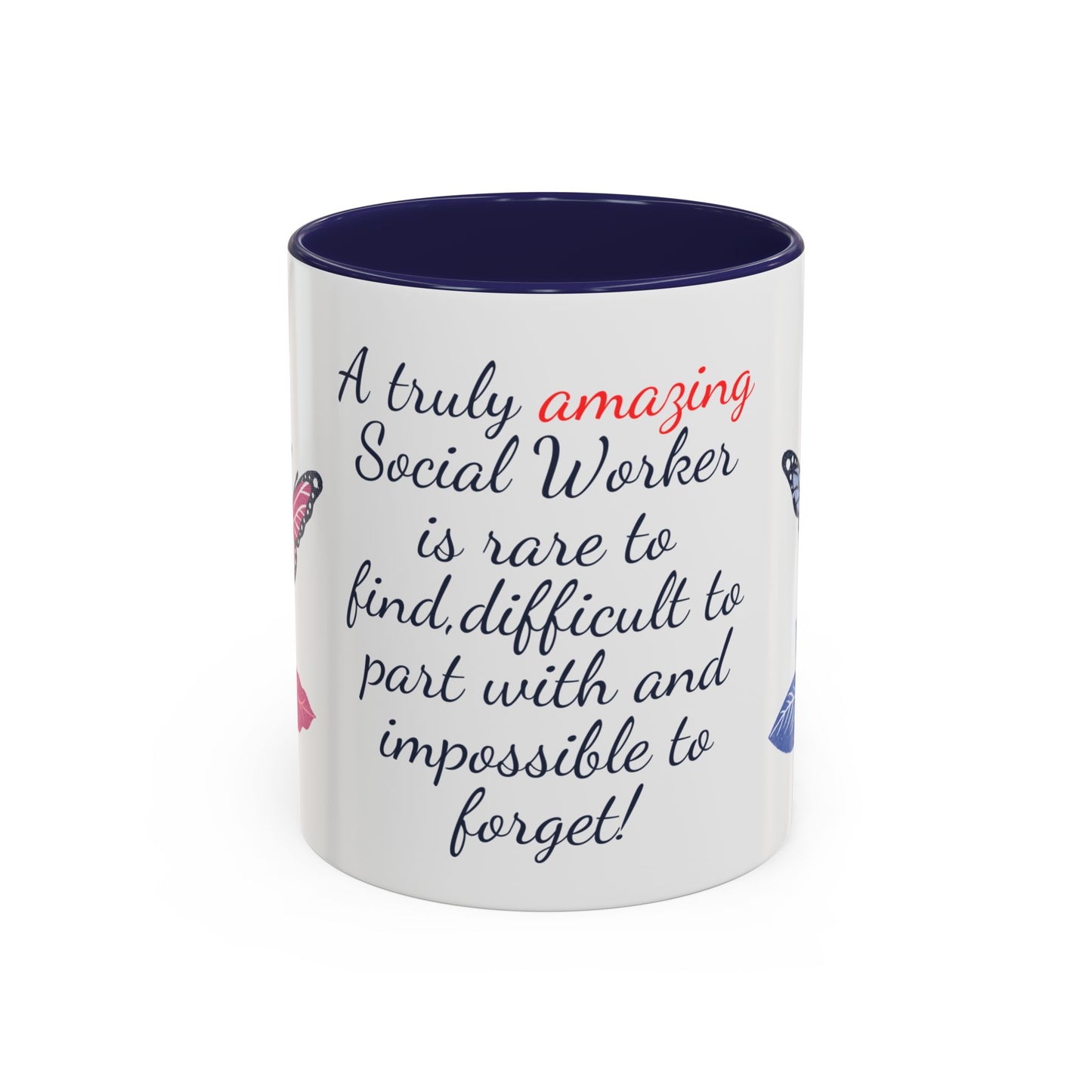 Social Worker Appreciation Coffee Mug — “A Truly Amazing Social Worker” Floral Accent