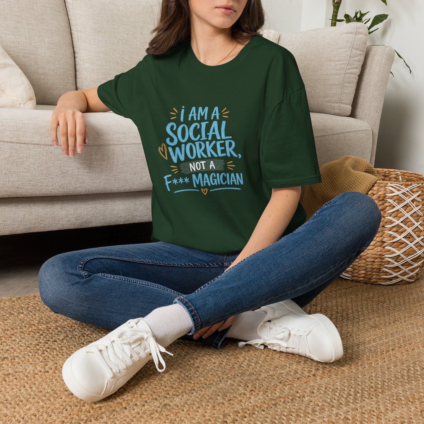 Social Worker T-Shirt — “I Am a Social Worker, Not a Magician” Casual Tee