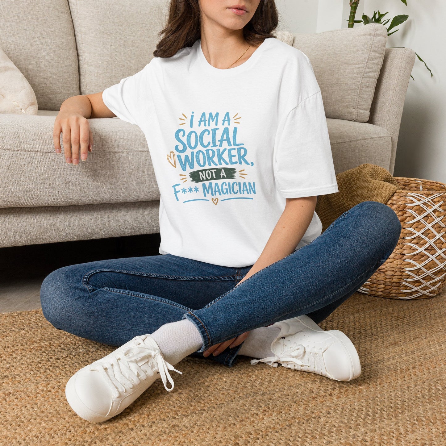 Social Worker T-Shirt — “I Am a Social Worker, Not a Magician” Casual Tee