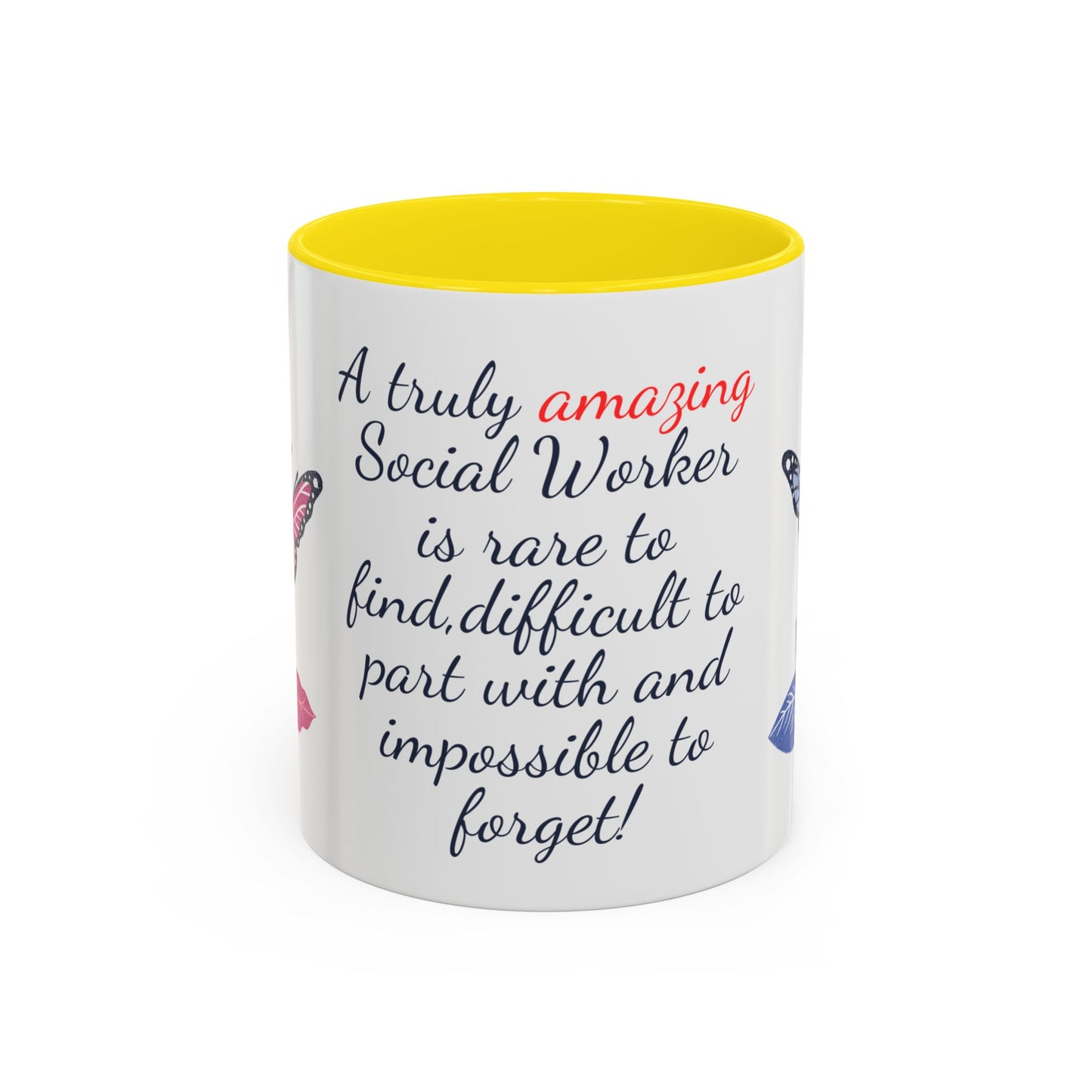 Social Worker Appreciation Coffee Mug — “A Truly Amazing Social Worker” Floral Accent