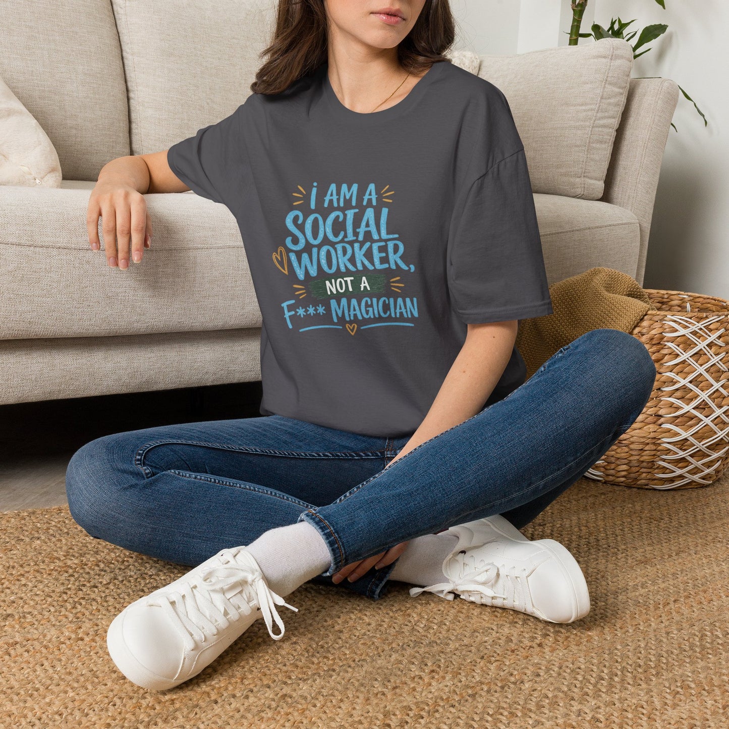 Social Worker T-Shirt — “I Am a Social Worker, Not a Magician” Casual Tee