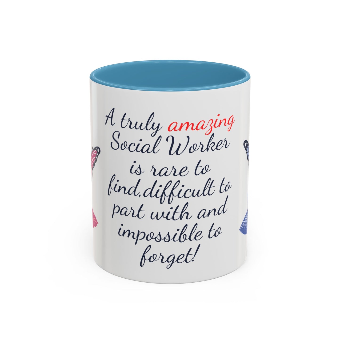 Social Worker Appreciation Coffee Mug — “A Truly Amazing Social Worker” Floral Accent