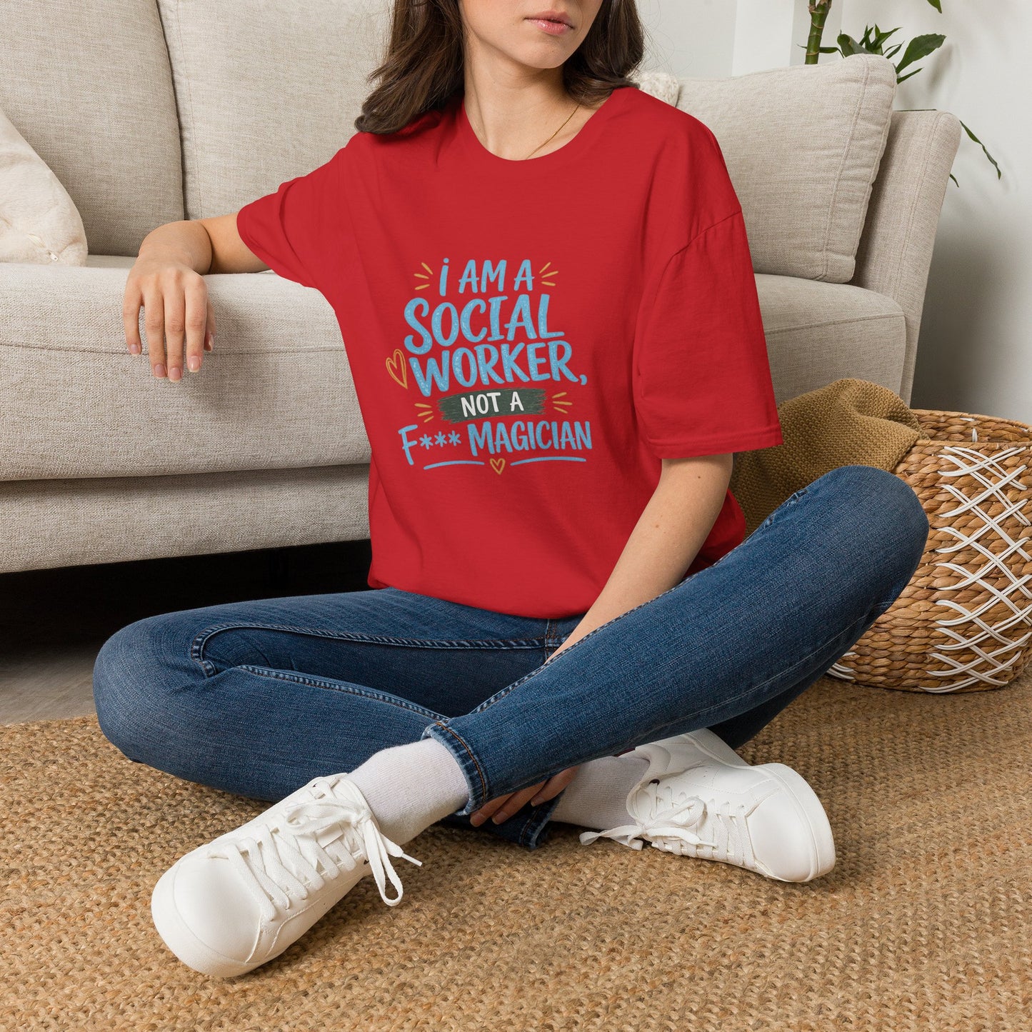 Social Worker T-Shirt — “I Am a Social Worker, Not a Magician” Casual Tee