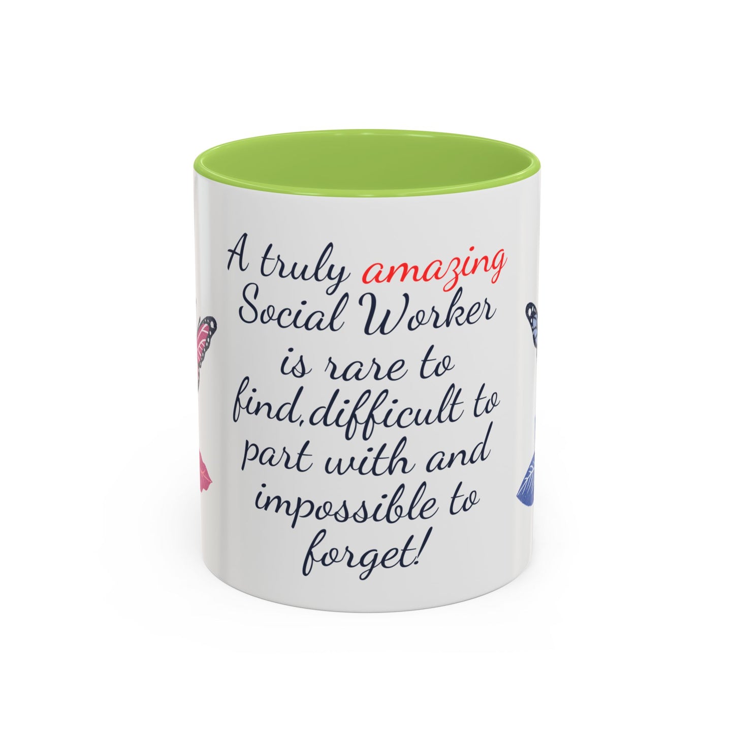 Social Worker Appreciation Coffee Mug — “A Truly Amazing Social Worker” Floral Accent