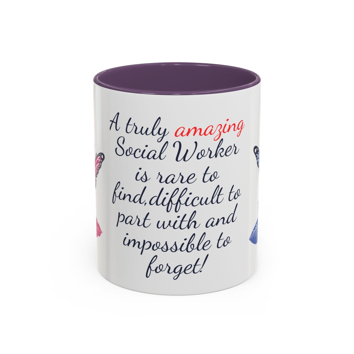 Social Worker Appreciation Coffee Mug — “A Truly Amazing Social Worker” Floral Accent