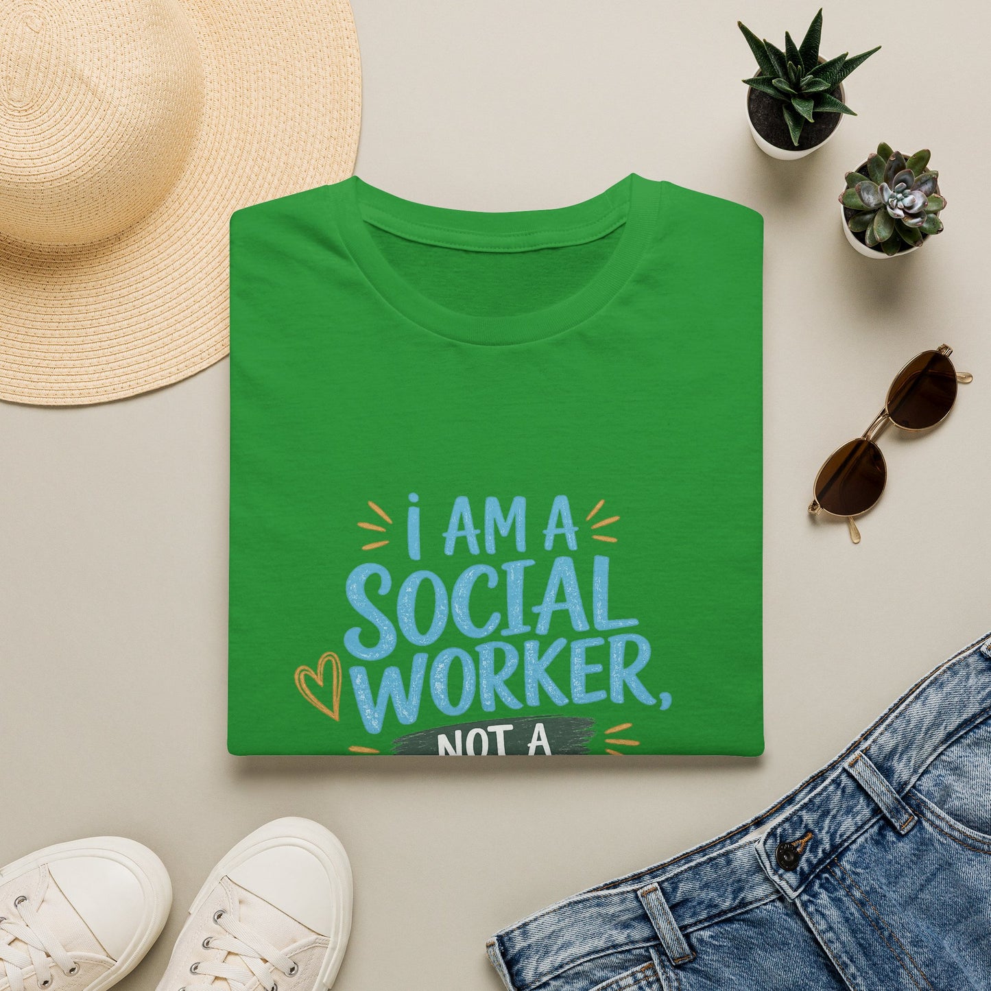 Social Worker T-Shirt — “I Am a Social Worker, Not a Magician” Casual Tee