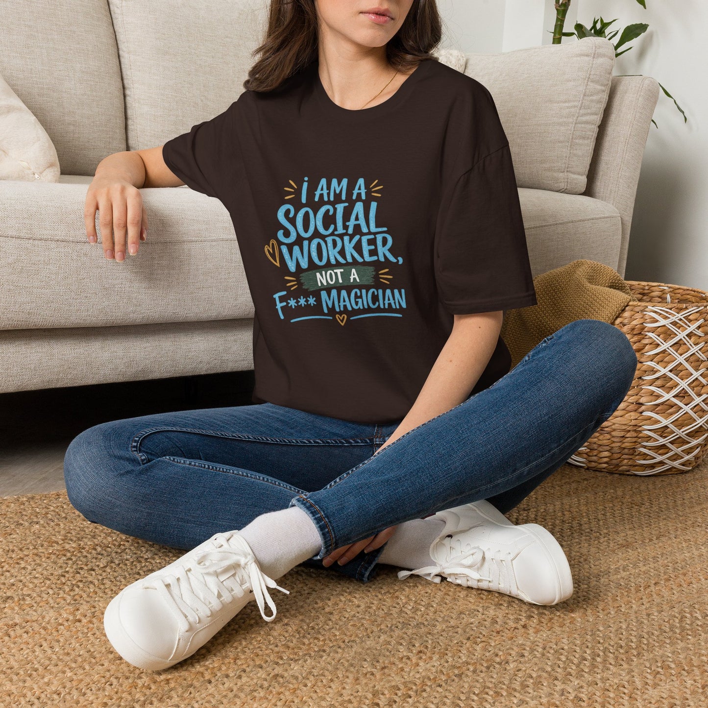 Social Worker T-Shirt — “I Am a Social Worker, Not a Magician” Casual Tee