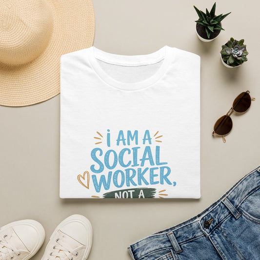 Social Worker T-Shirt — “I Am a Social Worker, Not a Magician” Casual Tee
