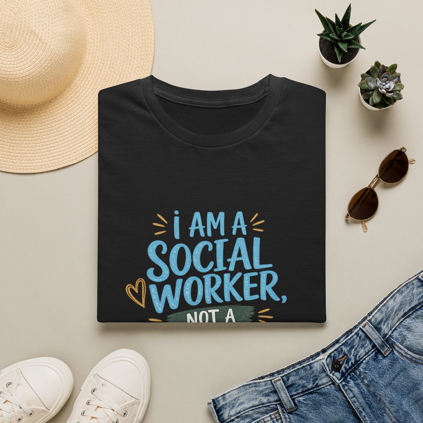 Social Worker T-Shirt — “I Am a Social Worker, Not a Magician” Casual Tee