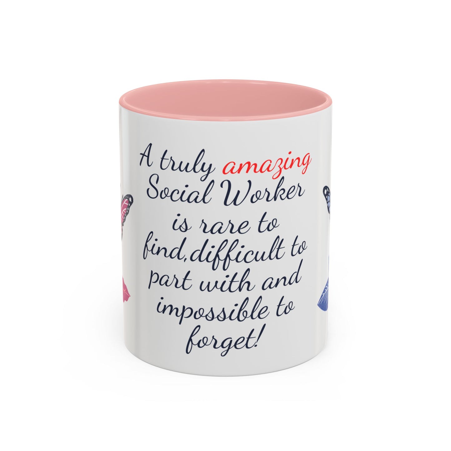 Social Worker Appreciation Coffee Mug — “A Truly Amazing Social Worker” Floral Accent