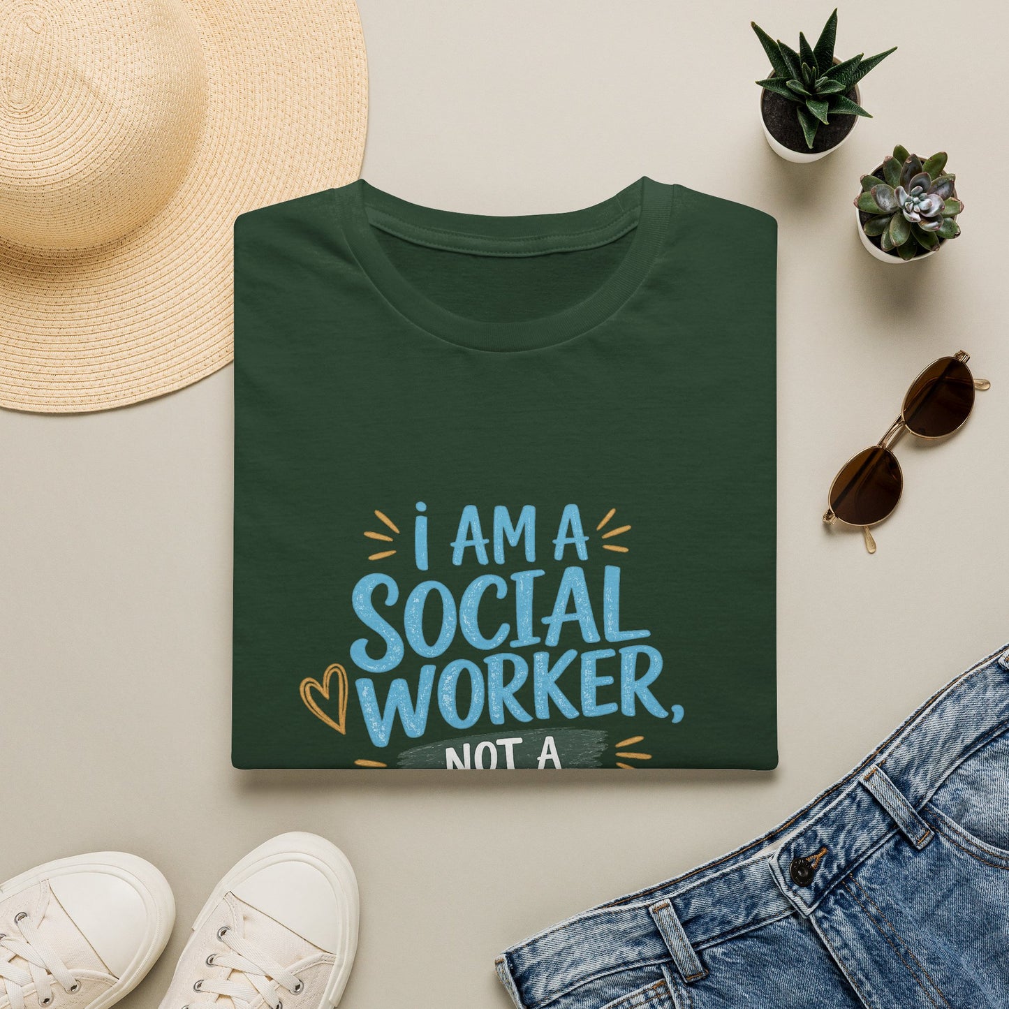 Social Worker T-Shirt — “I Am a Social Worker, Not a Magician” Casual Tee