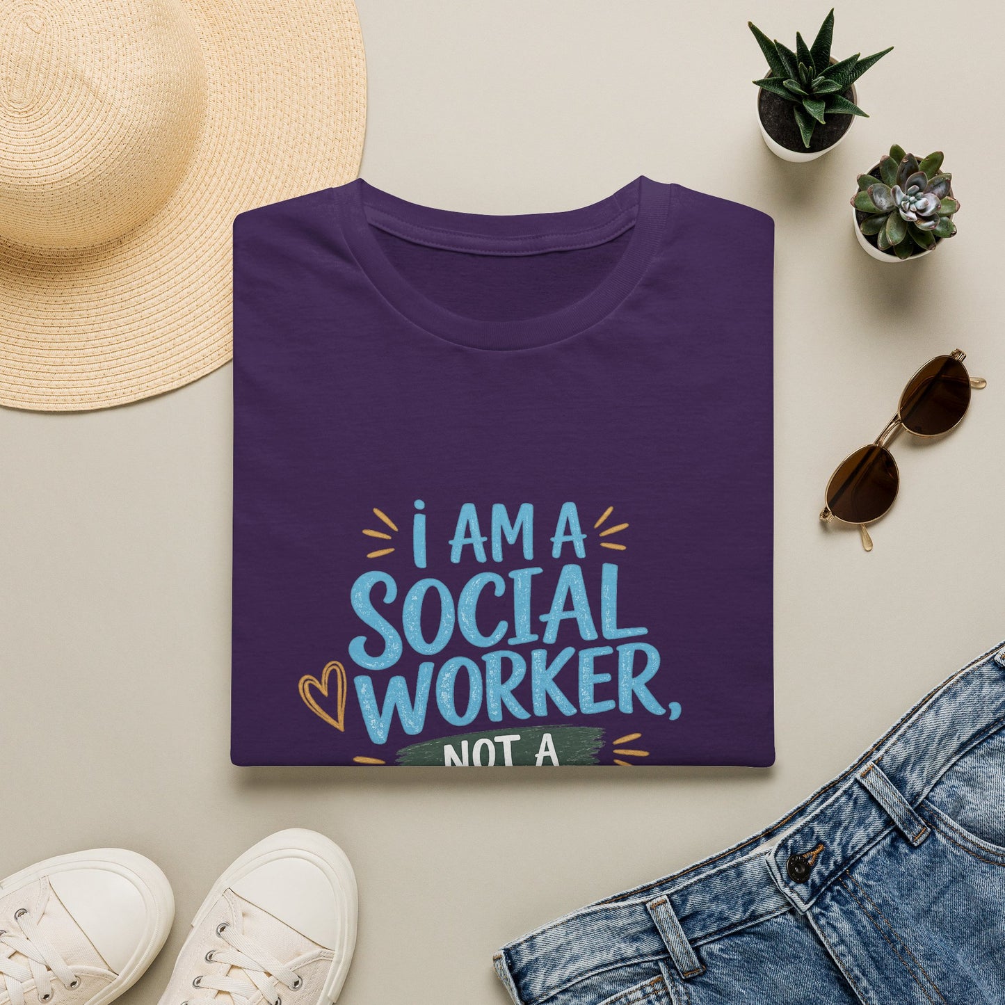 Social Worker T-Shirt — “I Am a Social Worker, Not a Magician” Casual Tee
