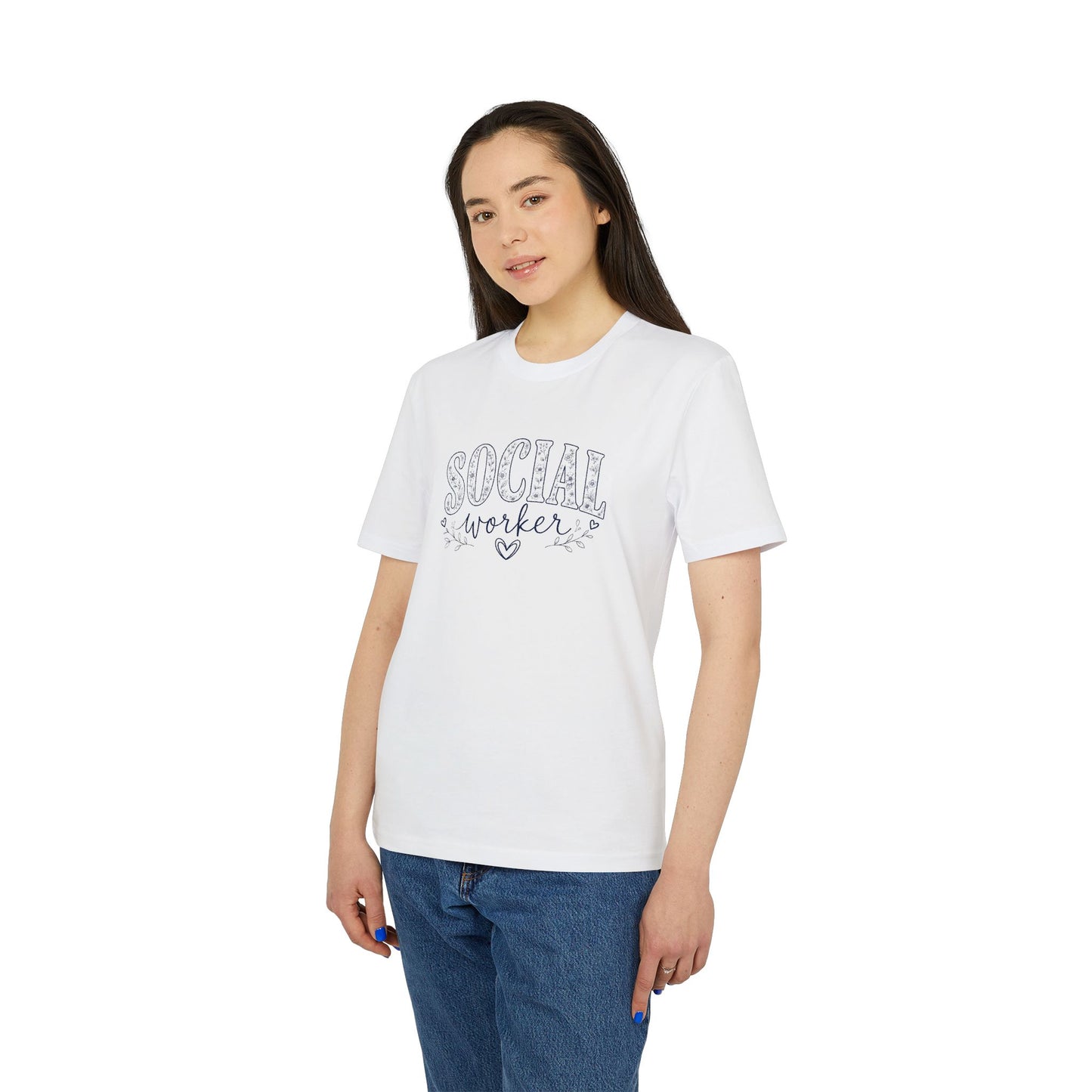 Social Worker T-Shirt — Handwritten Floral Social Worker Tee