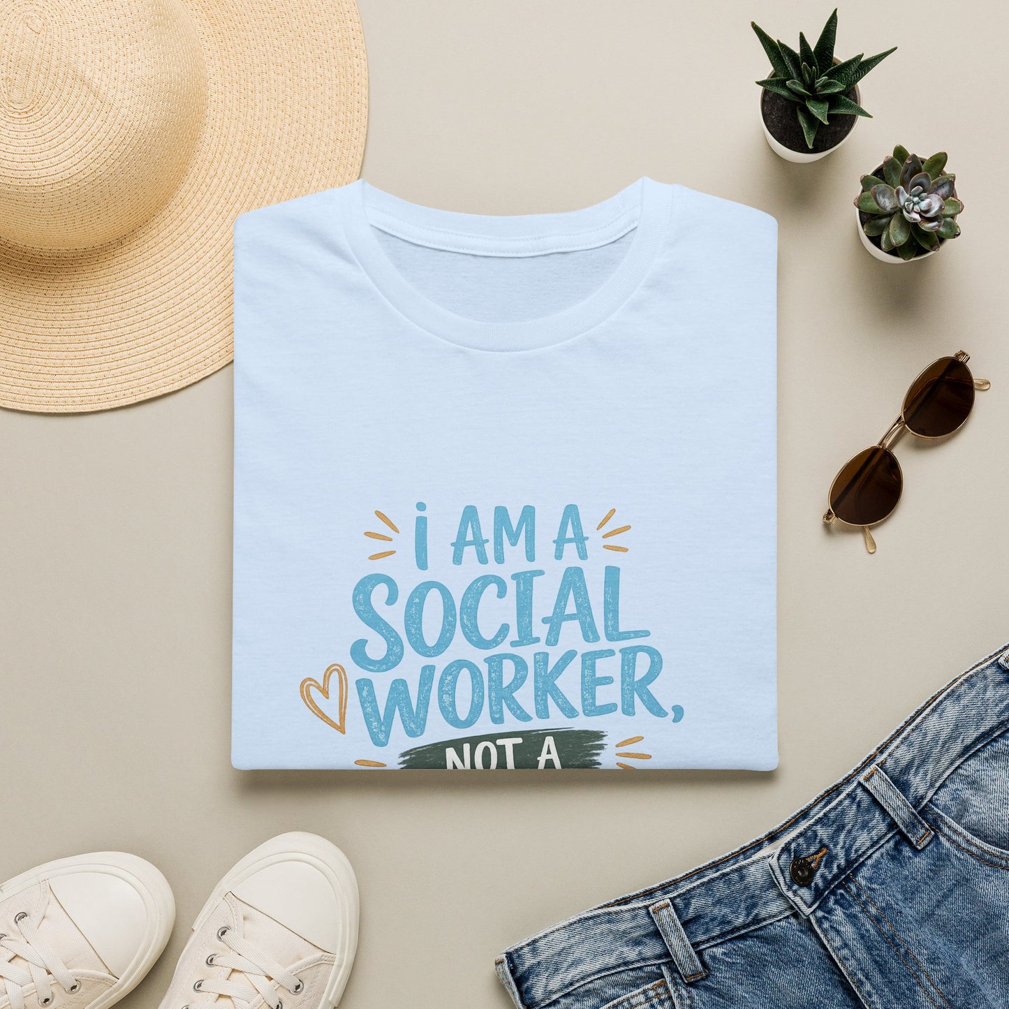 Social Worker T-Shirt — “I Am a Social Worker, Not a Magician” Casual Tee