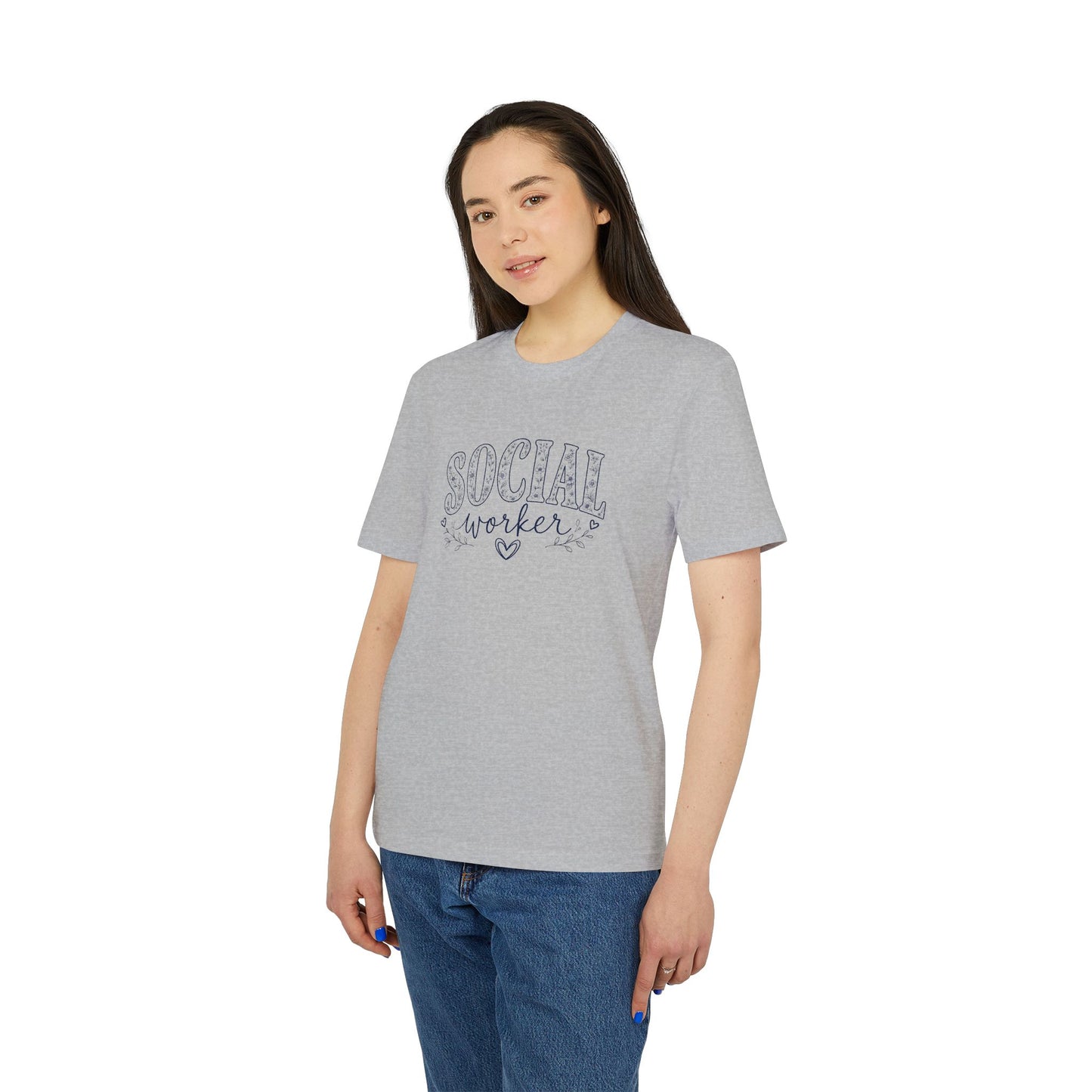 Social Worker T-Shirt — Handwritten Floral Social Worker Tee