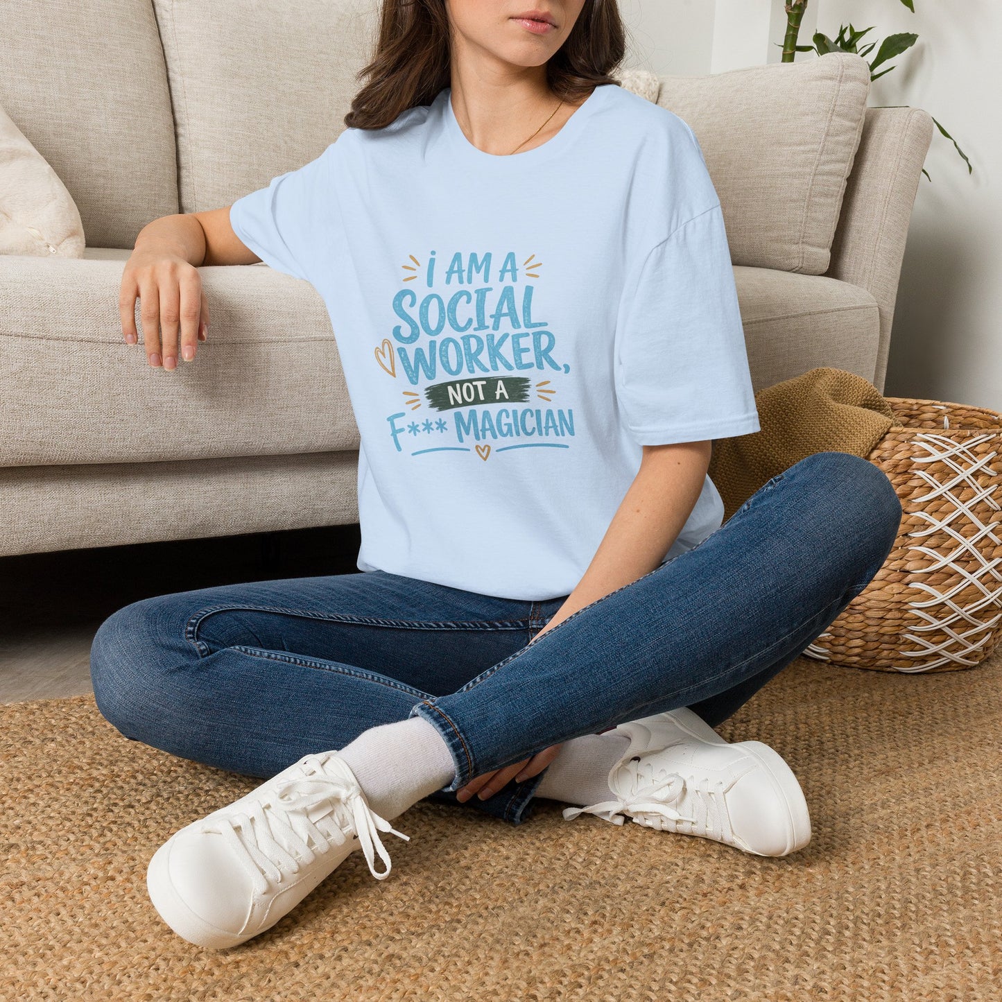 Social Worker T-Shirt — “I Am a Social Worker, Not a Magician” Casual Tee