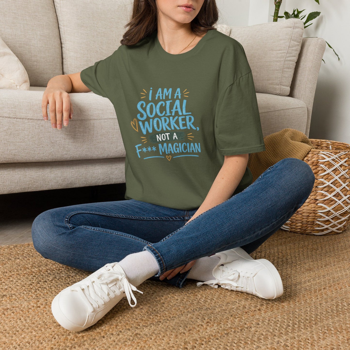 Social Worker T-Shirt — “I Am a Social Worker, Not a Magician” Casual Tee