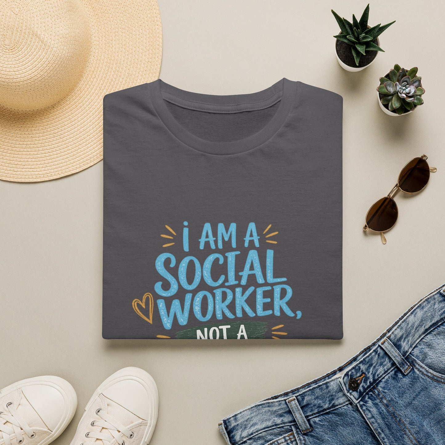 Social Worker T-Shirt — “I Am a Social Worker, Not a Magician” Casual Tee