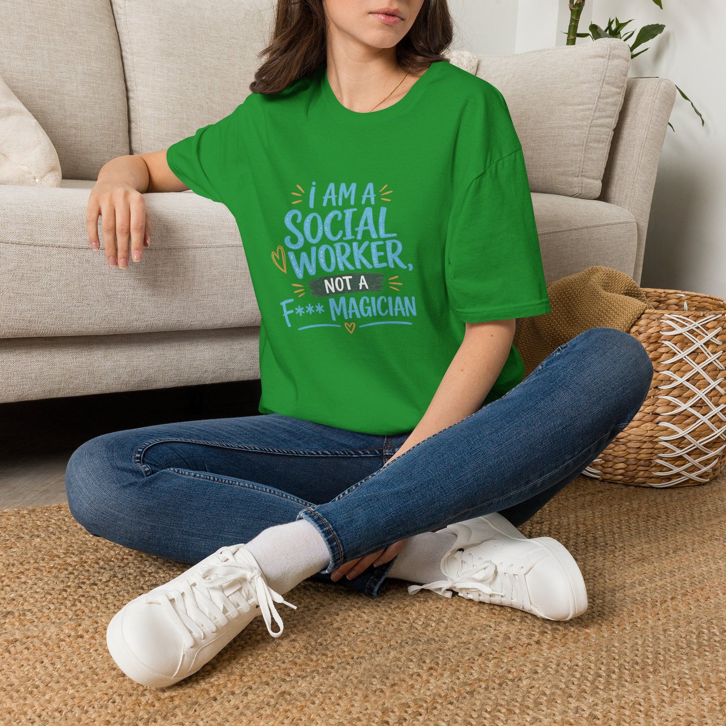 Social Worker T-Shirt — “I Am a Social Worker, Not a Magician” Casual Tee