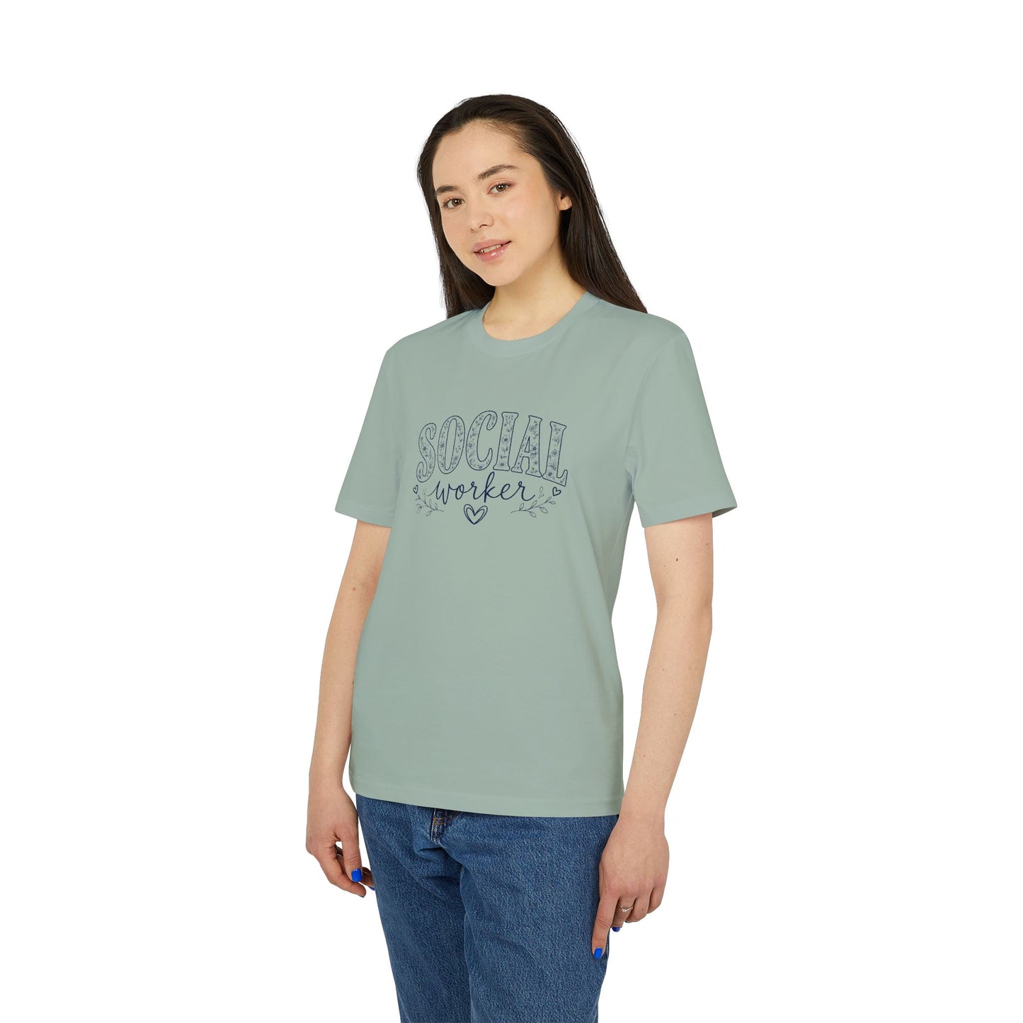 Social Worker T-Shirt — Handwritten Floral Social Worker Tee