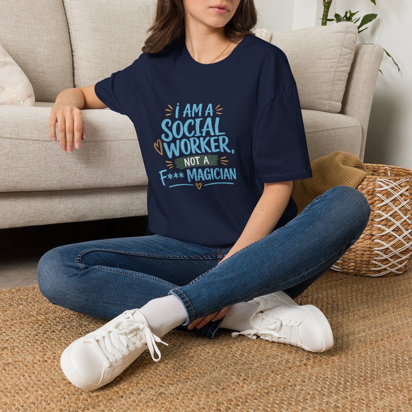 Social Worker T-Shirt — “I Am a Social Worker, Not a Magician” Casual Tee