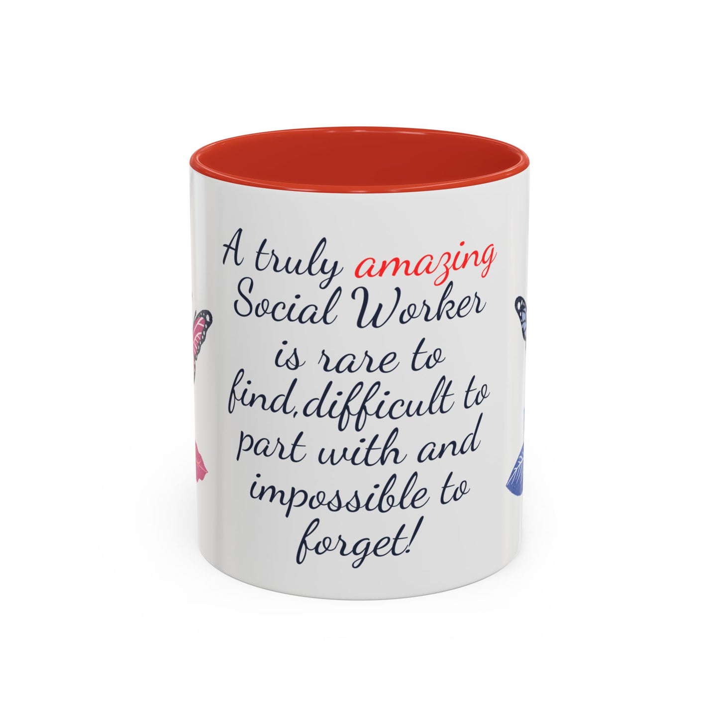 Social Worker Appreciation Coffee Mug — “A Truly Amazing Social Worker” Floral Accent