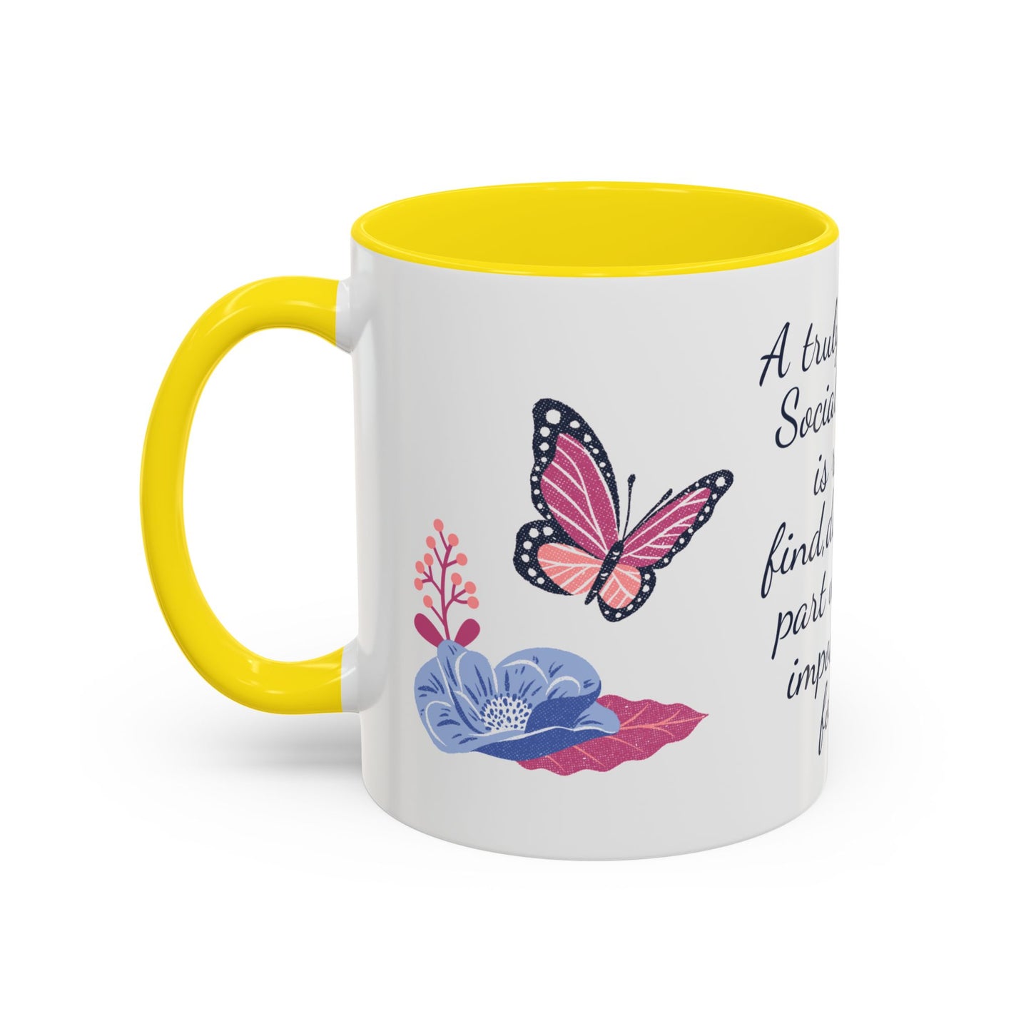 Social Worker Appreciation Coffee Mug — “A Truly Amazing Social Worker” Floral Accent